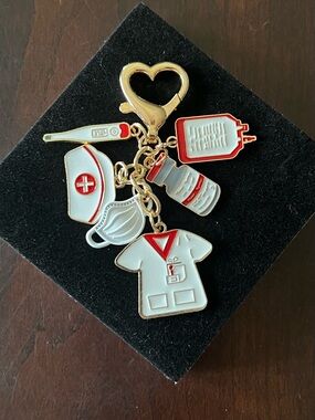 Nurse Medical Bag Charm /Keychain - White & Red